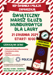 Świąteczny Marsz Służb Mundurowych dla Laury Wolniewicz